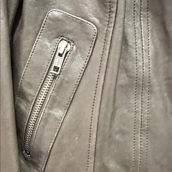 Mackage Dark Brown Leather Moto Jacket - Picture 4 of 10